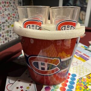 Ice Bucket and 4 Glasses- Official NHL Fan Gear